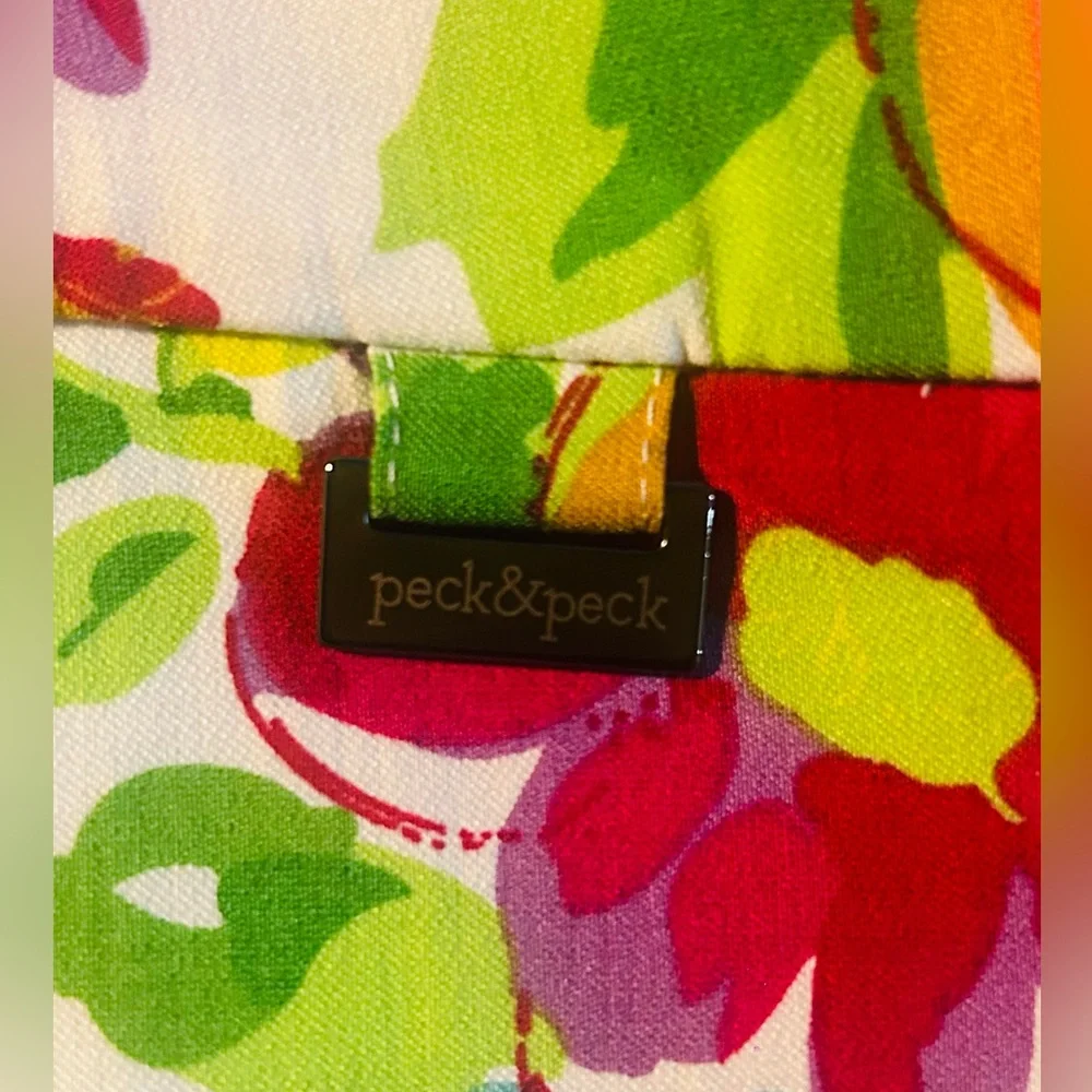 LN Peck & Peck SZ 8 White Floral Cropped Multi-Color Pull-on Pants/waist 30”-34” - Picture 5 of 8